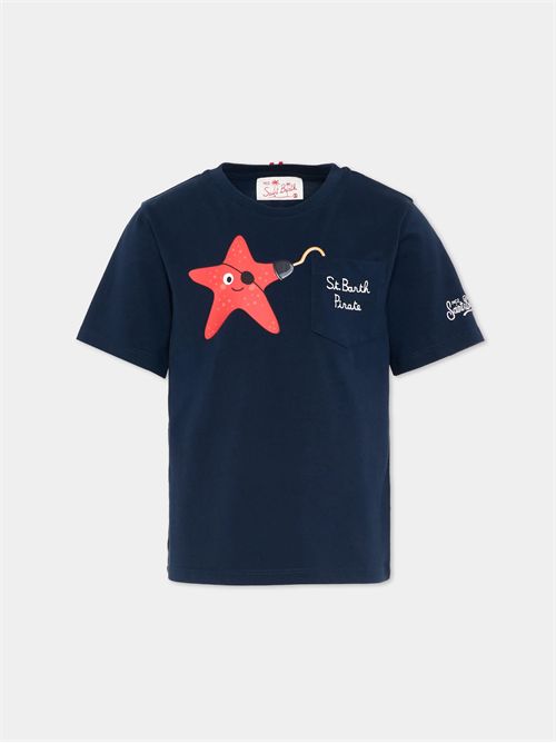 T-Shirt blu Eddy per bambino con stella marina MC2 SAINT BARTH | EDD0001/01944L